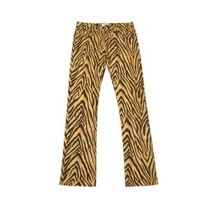 Current/Elliott Ruby Crop Jeans Size 28 Natural Zebra High Rise Straight Leg